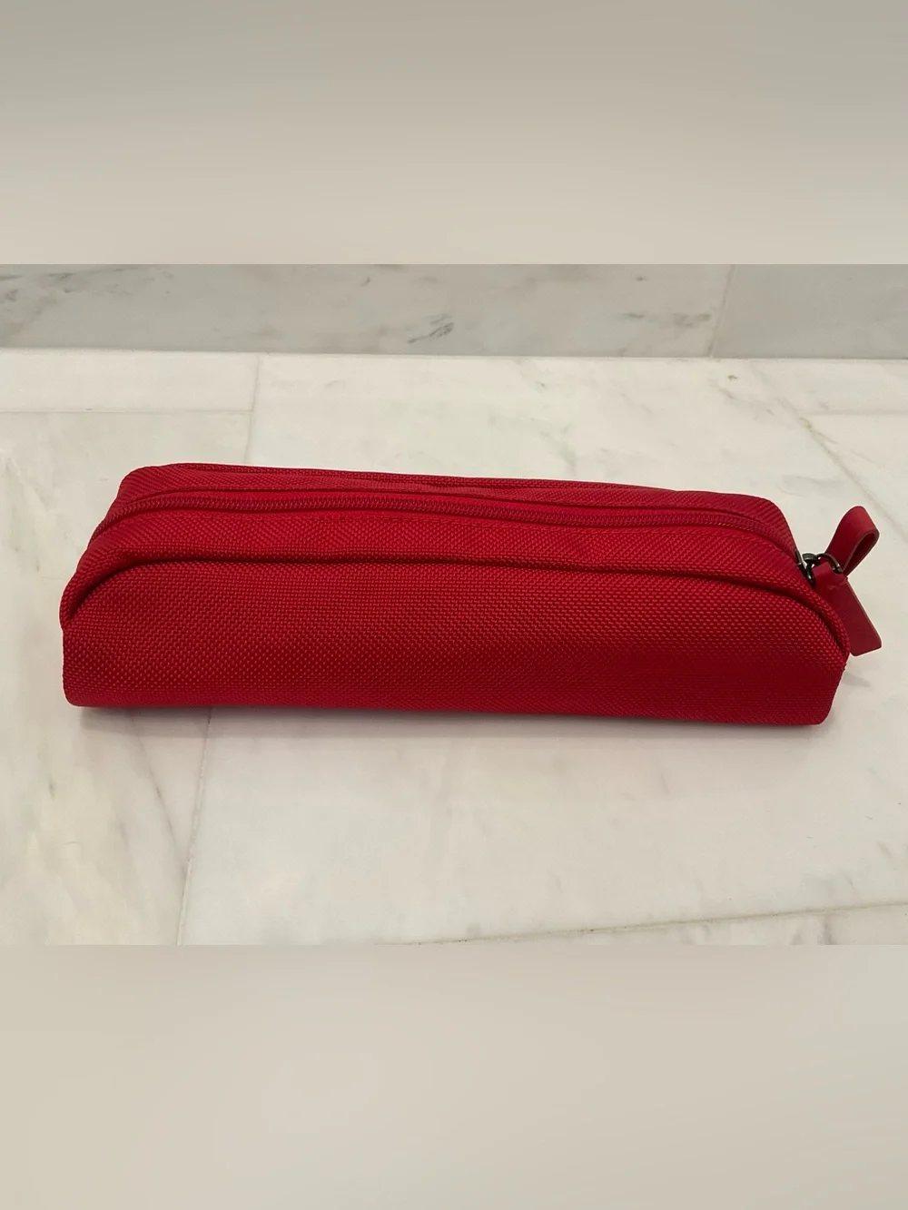 NEW - TUMI Zippered Ballistic Nylon Pencil Case - Cord Pouch - CHERRY RED